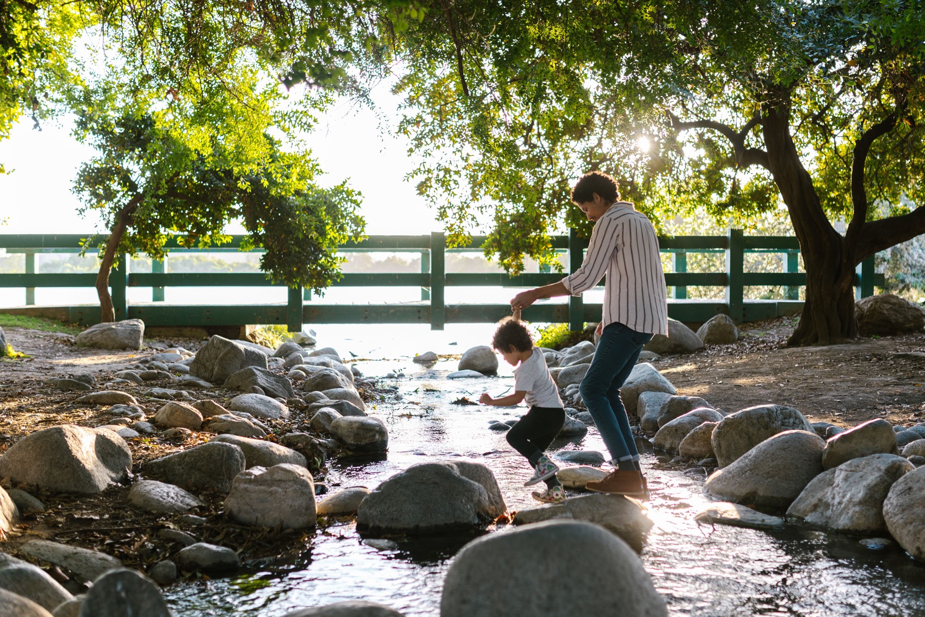 Parent and child spending time together outdoors
